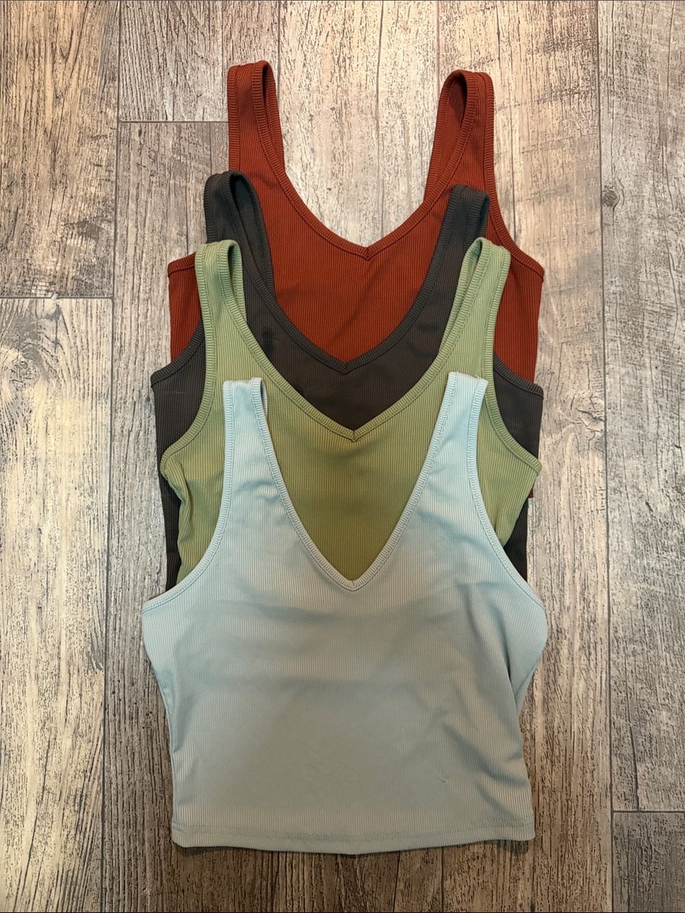 Jewel Earth Tone V-Neck Tank Top Set of 4